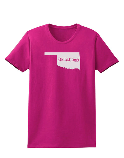 Oklahoma - United States Shape Womens Dark T-Shirt by TooLoud-Womens T-Shirt-TooLoud-Hot-Pink-Small-Davson Sales