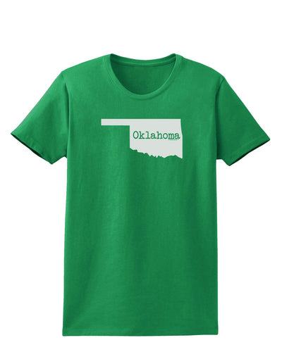 Oklahoma - United States Shape Womens Dark T-Shirt by TooLoud-Womens T-Shirt-TooLoud-Kelly-Green-X-Small-Davson Sales