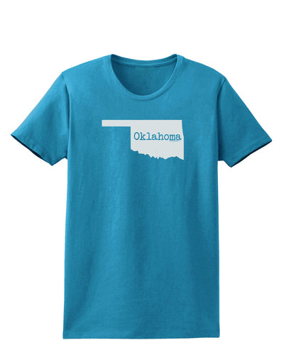 Oklahoma - United States Shape Womens Dark T-Shirt by TooLoud-Womens T-Shirt-TooLoud-Turquoise-X-Small-Davson Sales