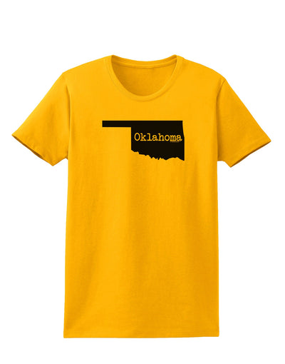 Oklahoma - United States Shape Womens T-Shirt by TooLoud-Womens T-Shirt-TooLoud-Gold-X-Small-Davson Sales