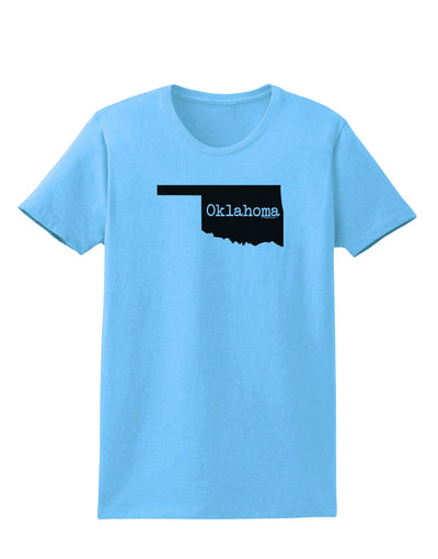 Oklahoma - United States Shape Womens T-Shirt by TooLoud-Womens T-Shirt-TooLoud-Aquatic-Blue-X-Small-Davson Sales