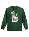 One Cat Short Of A Crazy Cat Lady Adult Long Sleeve Dark T-Shirt-TooLoud-Dark-Green-Small-Davson Sales