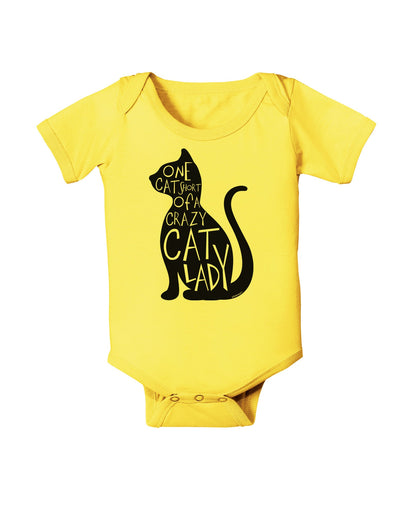 One Cat Short Of A Crazy Cat Lady Baby Romper Bodysuit-Baby Romper-TooLoud-Yellow-06-Months-Davson Sales