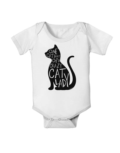 One Cat Short Of A Crazy Cat Lady Baby Romper Bodysuit-Baby Romper-TooLoud-White-06-Months-Davson Sales