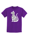 One Cat Short Of A Crazy Cat Lady Childrens Dark T-Shirt-Childrens T-Shirt-TooLoud-Purple-X-Small-Davson Sales