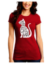 One Cat Short Of A Crazy Cat Lady Juniors Crew Dark T-Shirt-T-Shirts Juniors Tops-TooLoud-Red-Juniors Fitted Small-Davson Sales