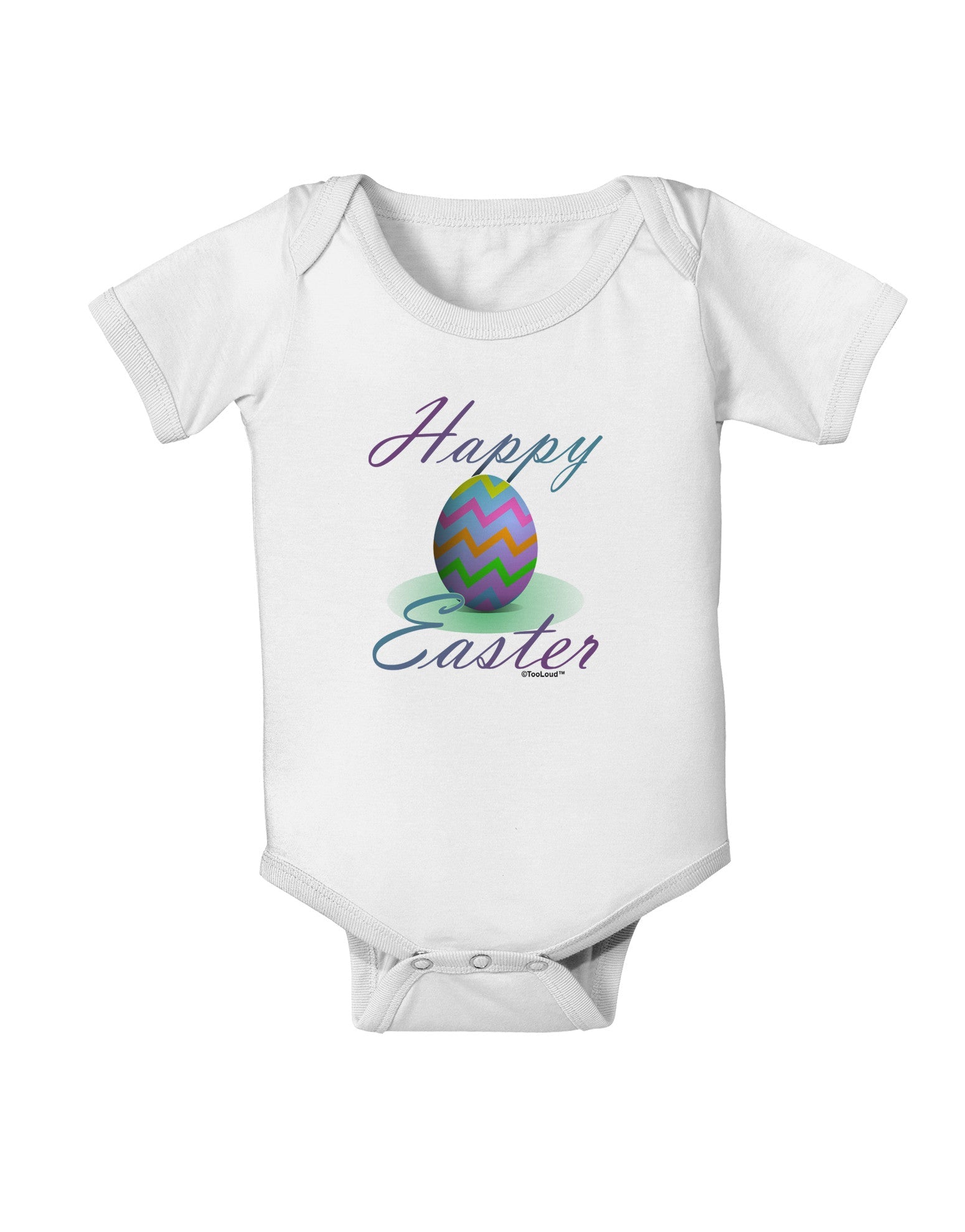 One Happy Easter Egg Baby Romper Bodysuit-Baby Romper-TooLoud-White-06-Months-Davson Sales