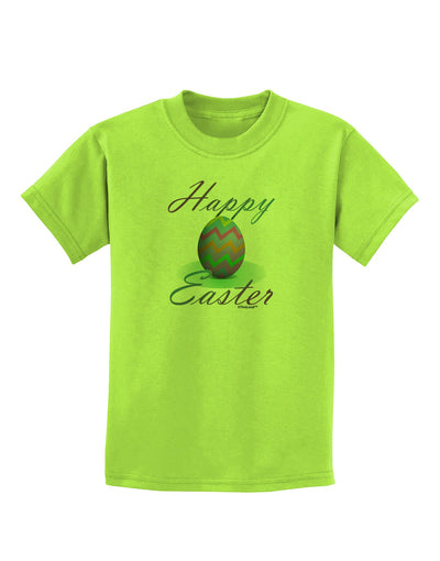 One Happy Easter Egg Childrens T-Shirt-Childrens T-Shirt-TooLoud-Lime-Green-X-Small-Davson Sales