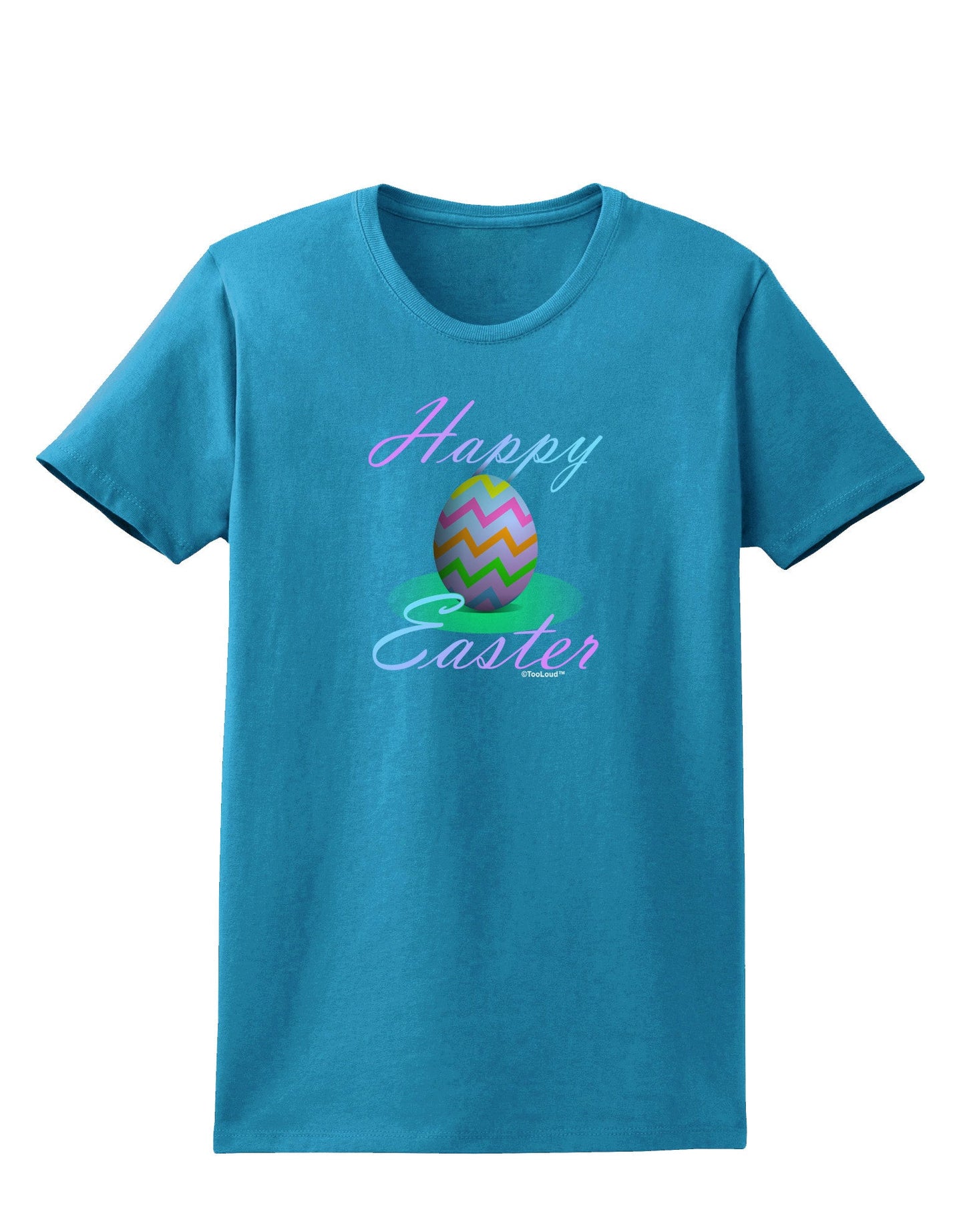 One Happy Easter Egg Womens Dark T-Shirt-TooLoud-Turquoise-X-Small-Davson Sales
