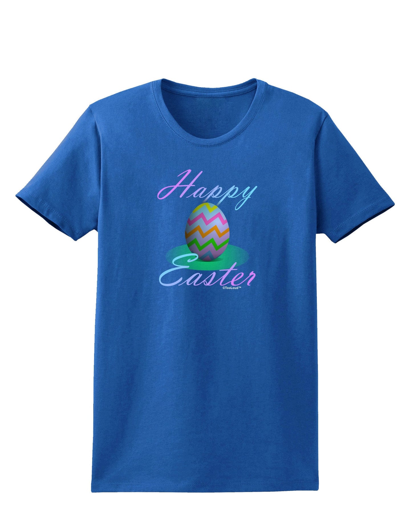One Happy Easter Egg Womens Dark T-Shirt-TooLoud-Royal-Blue-X-Small-Davson Sales