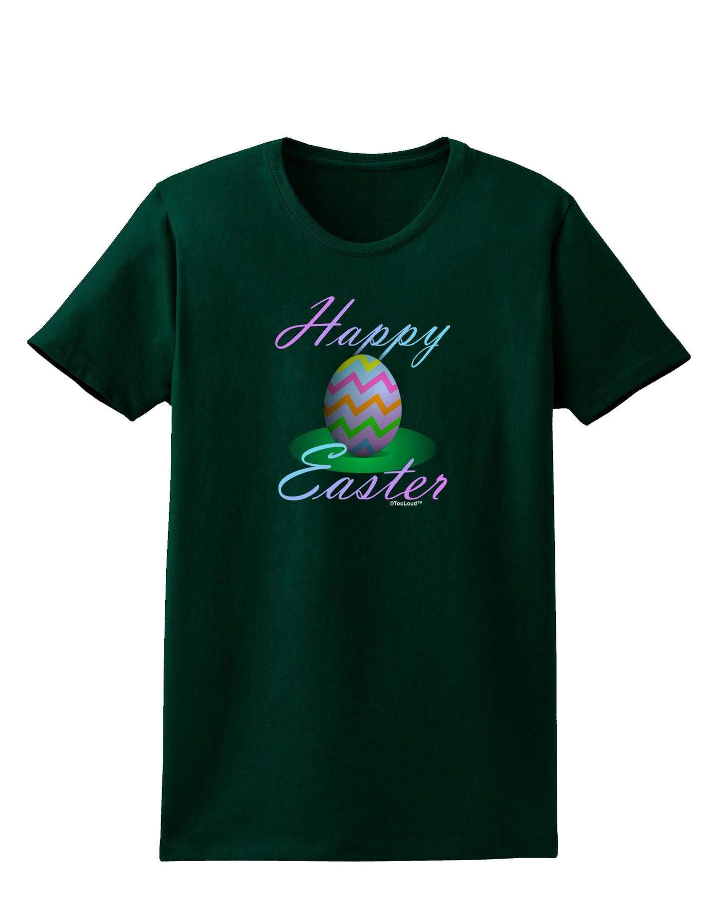 One Happy Easter Egg Womens Dark T-Shirt-TooLoud-Forest-Green-Small-Davson Sales