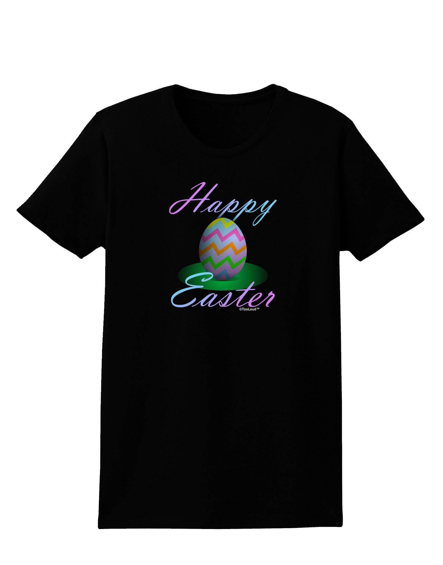 One Happy Easter Egg Womens Dark T-Shirt-TooLoud-Black-X-Small-Davson Sales