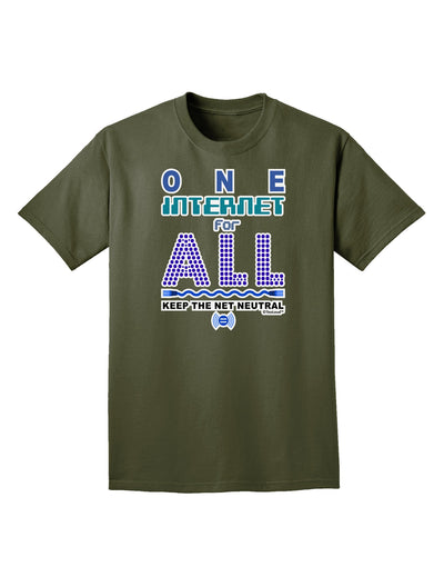 One Internet For All Keep The Net Neutral Adult Dark T-Shirt-Mens T-Shirt-TooLoud-Military-Green-Small-Davson Sales