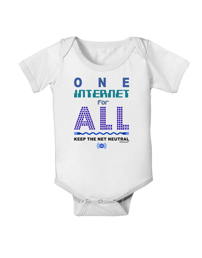 One Internet For All Keep The Net Neutral Baby Romper Bodysuit-Baby Romper-TooLoud-White-06-Months-Davson Sales