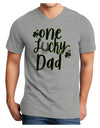 One Lucky Dad Shamrock Adult V-Neck T-shirt-Mens T-Shirt-TooLoud-HeatherGray-Small-Davson Sales