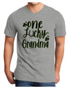 One Lucky Grandma Shamrock Adult V-Neck T-shirt-Mens T-Shirt-TooLoud-HeatherGray-Small-Davson Sales