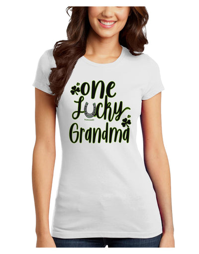 One Lucky Grandma Shamrock Juniors Petite T-Shirt-Womens T-Shirt-TooLoud-White-Juniors Fitted X-Small-Davson Sales