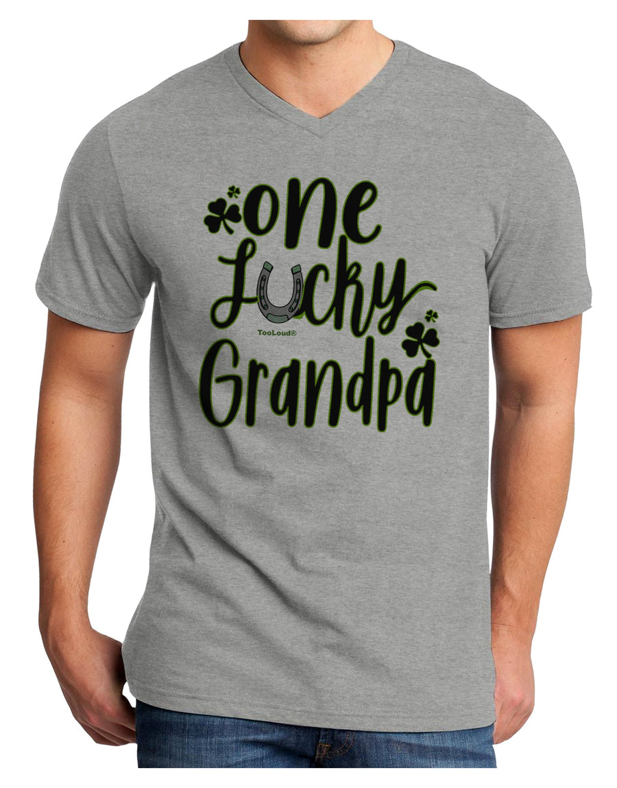 One Lucky Grandpa Shamrock Adult V-Neck T-shirt-Mens T-Shirt-TooLoud-White-Small-Davson Sales