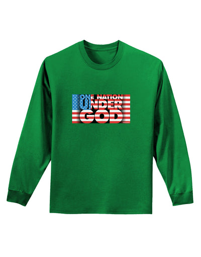 One Nation Under God Adult Long Sleeve Dark T-Shirt-TooLoud-Kelly-Green-Small-Davson Sales