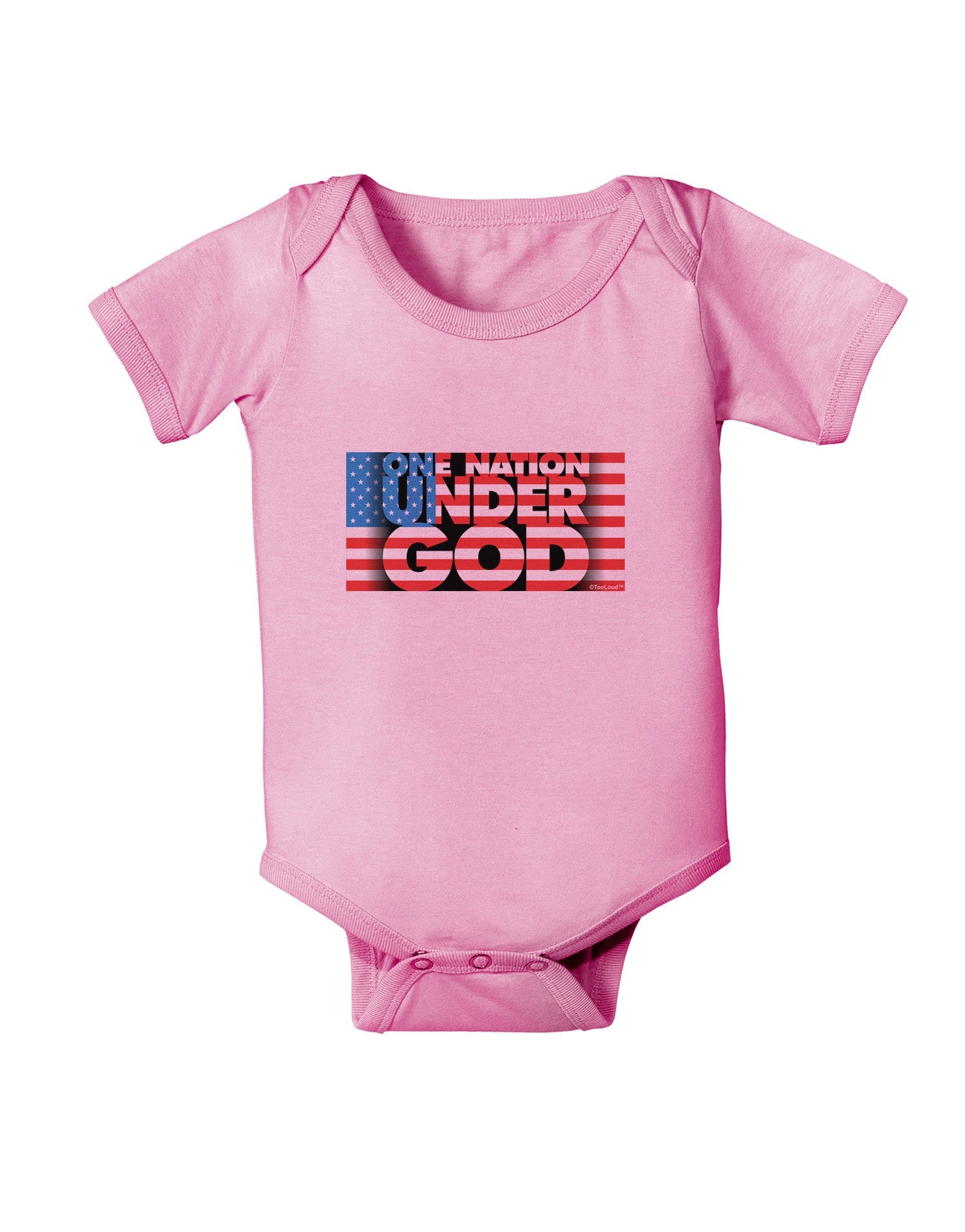 One Nation Under God Baby Romper Bodysuit-Baby Romper-TooLoud-Pink-06-Months-Davson Sales