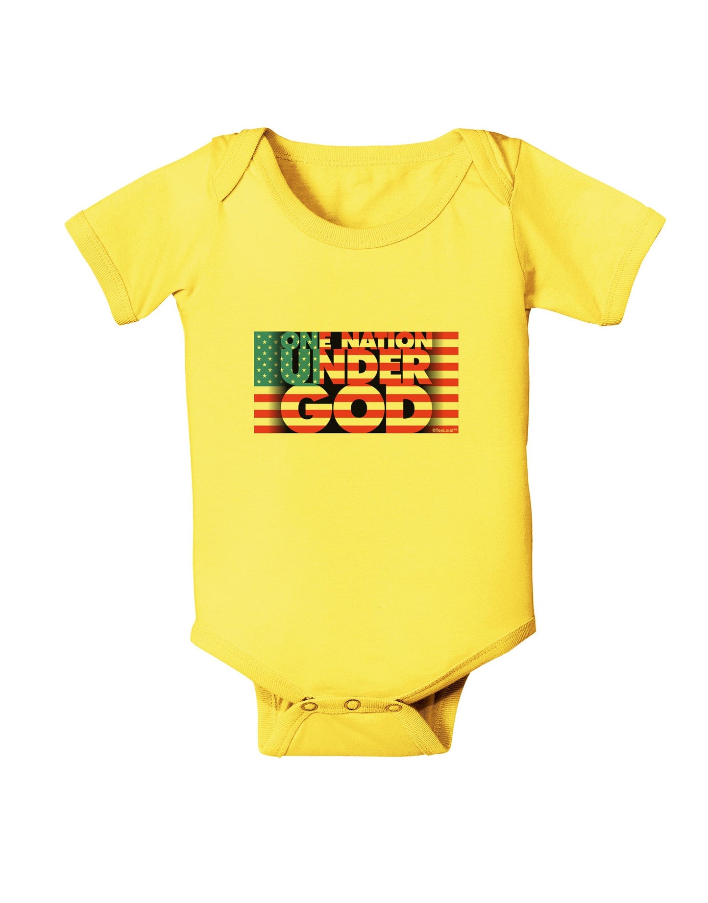 One Nation Under God Baby Romper Bodysuit-Baby Romper-TooLoud-Yellow-06-Months-Davson Sales