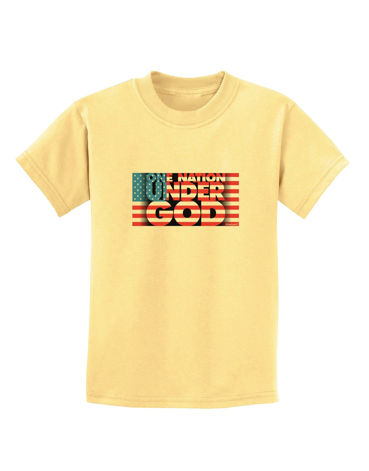 One Nation Under God Childrens T-Shirt-Childrens T-Shirt-TooLoud-Daffodil-Yellow-X-Small-Davson Sales