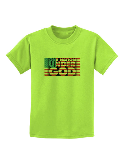 One Nation Under God Childrens T-Shirt-Childrens T-Shirt-TooLoud-Lime-Green-X-Small-Davson Sales