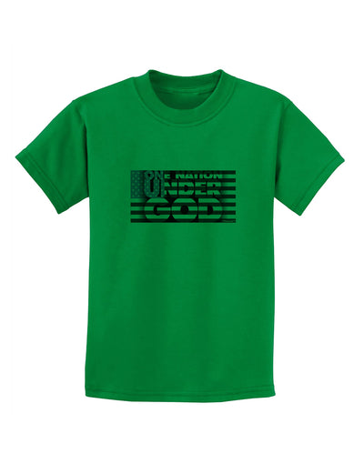 One Nation Under God Childrens T-Shirt-Childrens T-Shirt-TooLoud-Kelly-Green-X-Small-Davson Sales