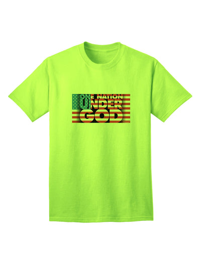 One Nation Under God Premium Adult T-Shirt - Exclusively for the Patriotic Fashion Enthusiast-Mens T-shirts-TooLoud-Neon-Green-Small-Davson Sales