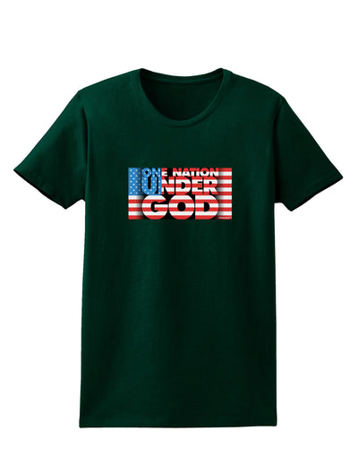 One Nation Under God Womens Dark T-Shirt-TooLoud-Forest-Green-Small-Davson Sales