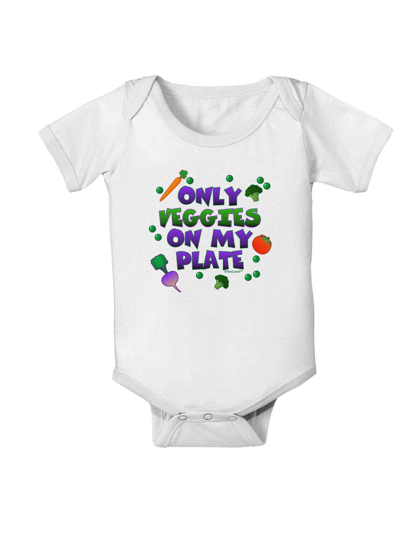 Only Veggies On My Plate Baby Romper Bodysuit-Baby Romper-TooLoud-White-06-Months-Davson Sales