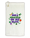 Only Veggies On My Plate Micro Terry Gromet Golf Towel 16 x 25 inch-Golf Towel-TooLoud-White-Davson Sales