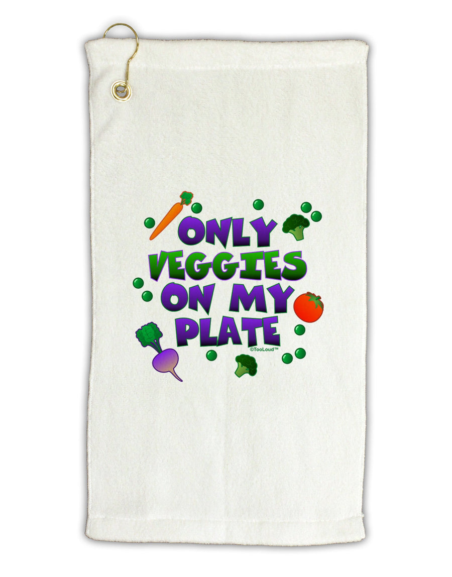 Only Veggies On My Plate Micro Terry Gromet Golf Towel 16 x 25 inch-Golf Towel-TooLoud-White-Davson Sales