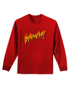 Onomatopoeia BAMM Adult Long Sleeve Dark T-Shirt-TooLoud-Red-Small-Davson Sales