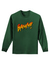 Onomatopoeia BAMM Adult Long Sleeve Dark T-Shirt-TooLoud-Dark-Green-Small-Davson Sales