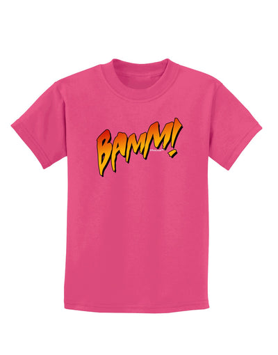 Onomatopoeia BAMM Childrens Dark T-Shirt-Childrens T-Shirt-TooLoud-Sangria-X-Small-Davson Sales