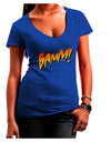 Onomatopoeia BAMM Juniors V-Neck Dark T-Shirt-Womens V-Neck T-Shirts-TooLoud-Royal-Blue-Juniors Fitted Small-Davson Sales