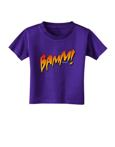 Onomatopoeia BAMM Toddler T-Shirt Dark-Toddler T-Shirt-TooLoud-Purple-2T-Davson Sales