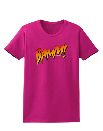 Onomatopoeia BAMM Womens Dark T-Shirt-TooLoud-Hot-Pink-Small-Davson Sales