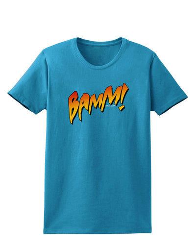 Onomatopoeia BAMM Womens Dark T-Shirt-TooLoud-Turquoise-X-Small-Davson Sales