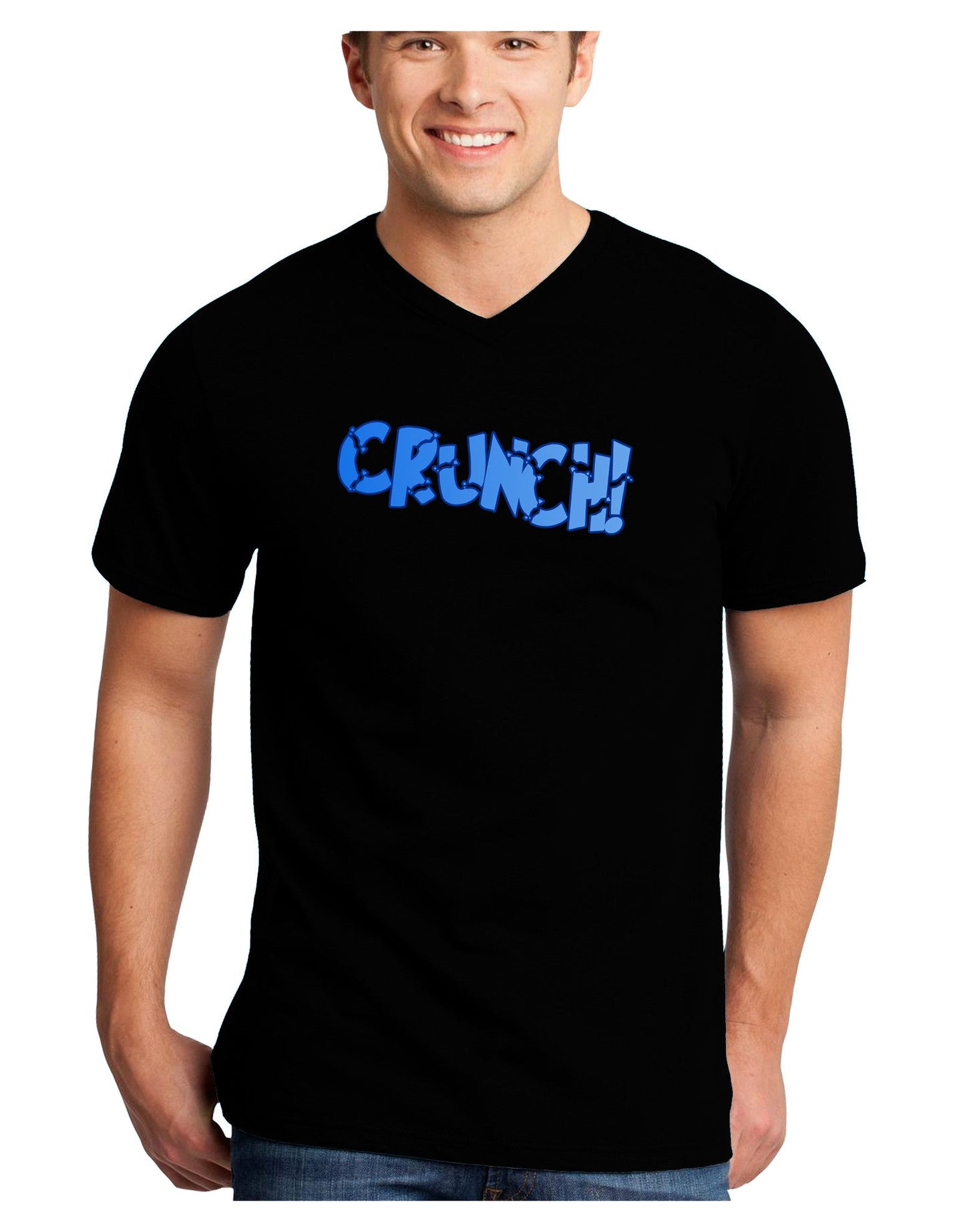 Onomatopoeia CRUNCH Adult Dark V-Neck T-Shirt-TooLoud-Black-Small-Davson Sales