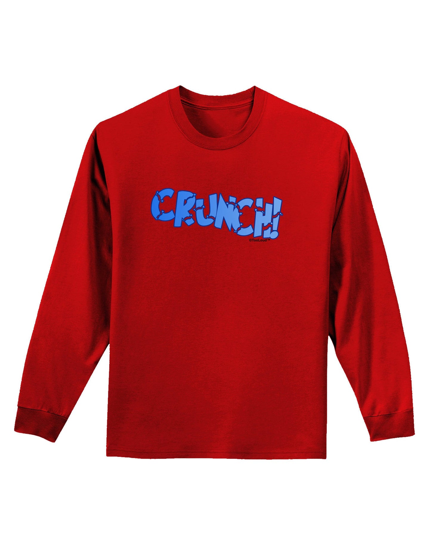 Onomatopoeia CRUNCH Adult Long Sleeve Dark T-Shirt-TooLoud-Red-Small-Davson Sales
