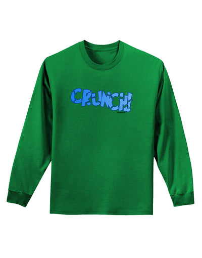 Onomatopoeia CRUNCH Adult Long Sleeve Dark T-Shirt-TooLoud-Kelly-Green-Small-Davson Sales