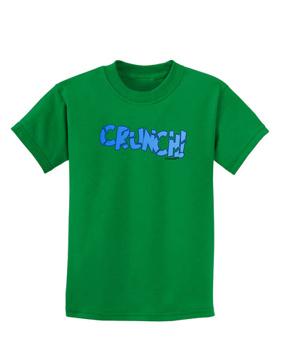 Onomatopoeia CRUNCH Childrens Dark T-Shirt-Childrens T-Shirt-TooLoud-Kelly-Green-X-Small-Davson Sales