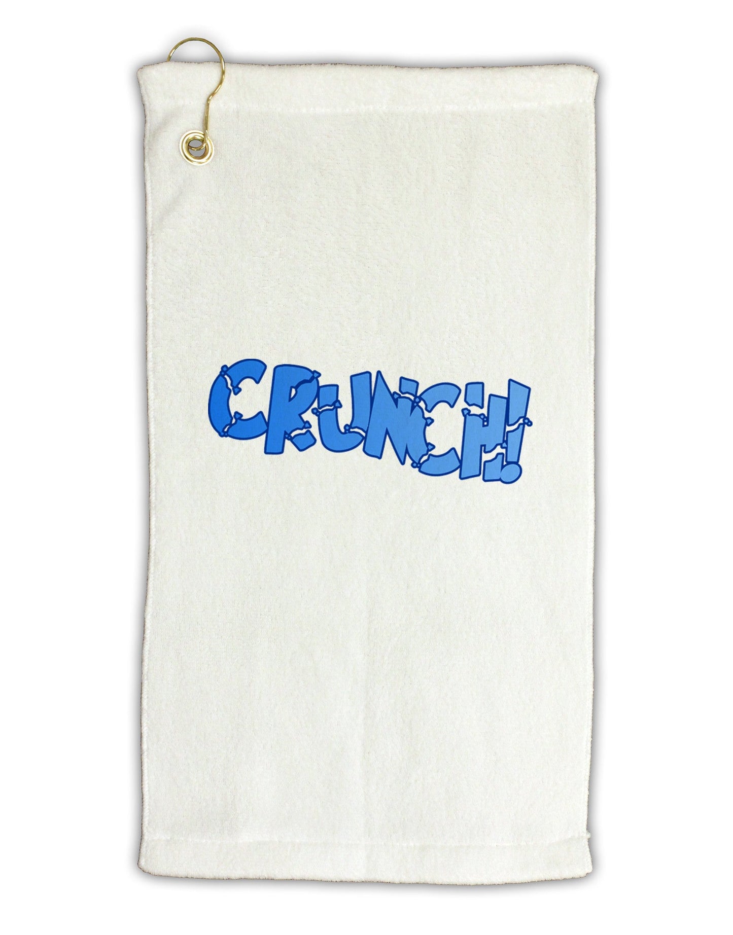 Onomatopoeia CRUNCH Micro Terry Gromet Golf Towel 11"x19-Golf Towel-TooLoud-White-Davson Sales