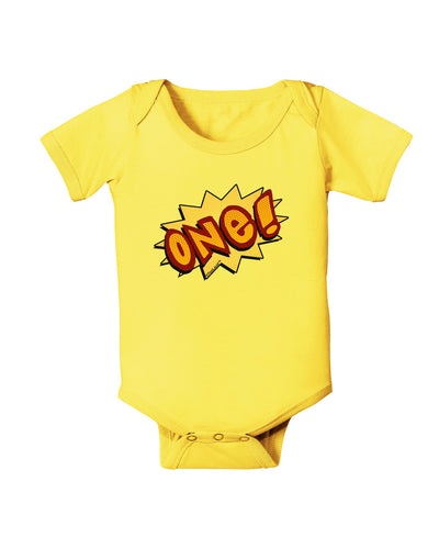 Onomatopoeia One Birthday Baby Romper Bodysuit-Baby Romper-TooLoud-Yellow-06-Months-Davson Sales