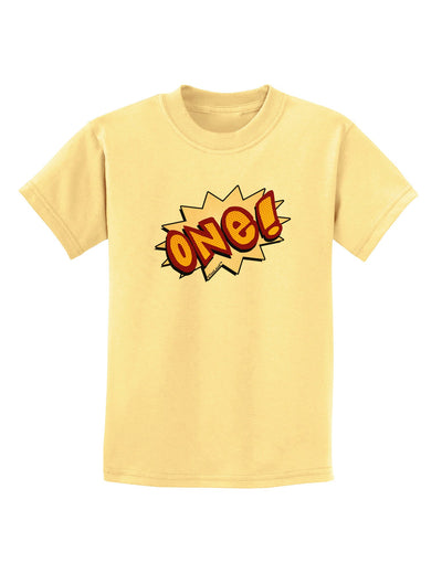 Onomatopoeia One Birthday Childrens T-Shirt-Childrens T-Shirt-TooLoud-Daffodil-Yellow-X-Small-Davson Sales