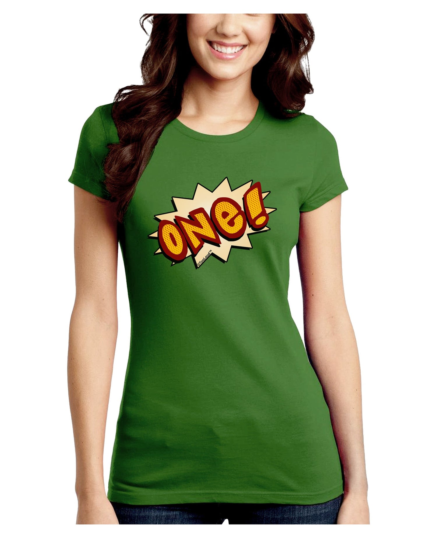 Onomatopoeia One Birthday Juniors Petite Crew Dark T-Shirt-T-Shirts Juniors Tops-TooLoud-Kiwi-Green-Juniors Fitted Small-Davson Sales
