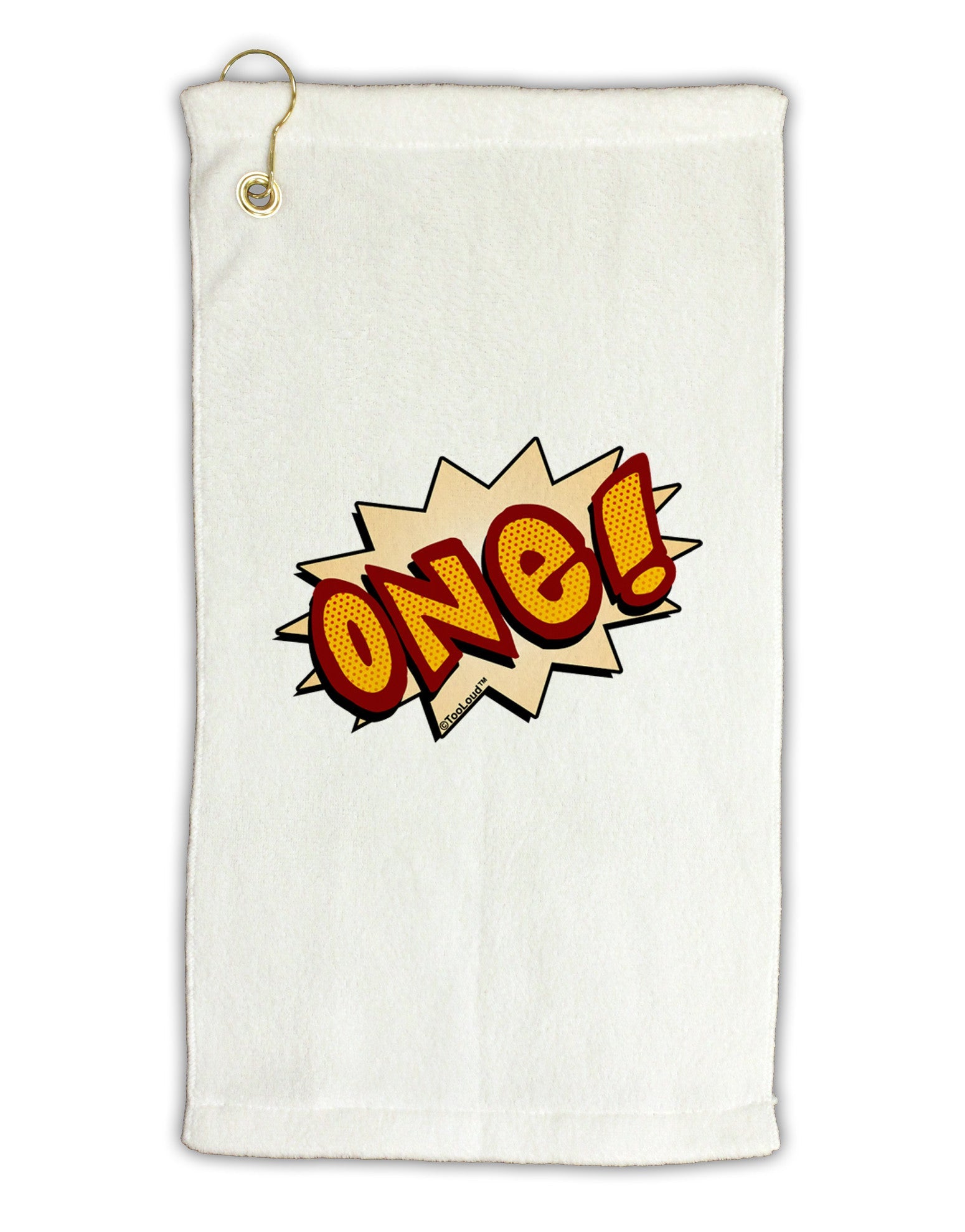 Onomatopoeia One Birthday Micro Terry Gromet Golf Towel 11"x19-Golf Towel-TooLoud-White-Davson Sales