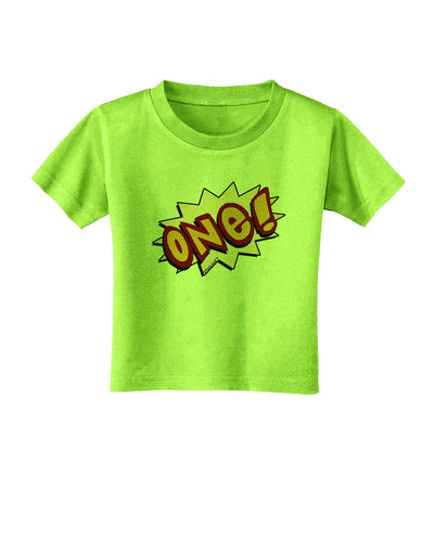 Onomatopoeia One Birthday Toddler T-Shirt-Toddler T-Shirt-TooLoud-Lime-Green-2T-Davson Sales